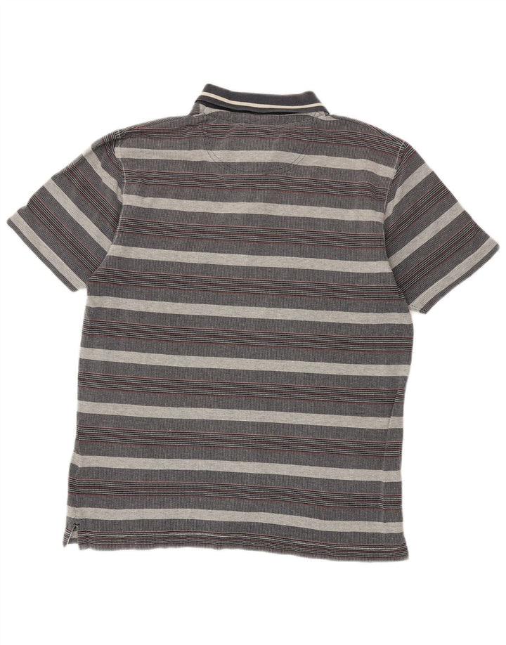 Tricou polo pentru bărbați Fat Face, bumbac cu dungi gri mediu