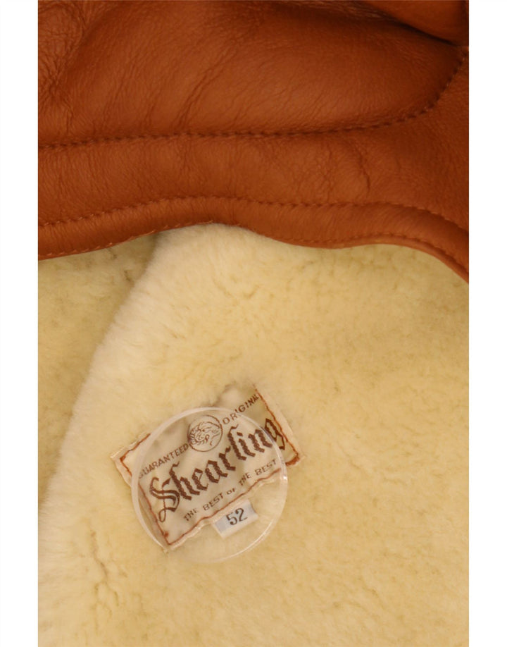 Jachetă din shearling pentru bărbați VINTAGE IT 52 XL maro din shearling