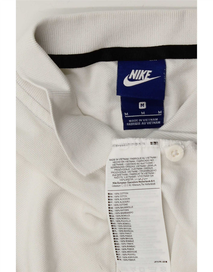 Tricou polo Nike pentru bărbați, bumbac alb mediu