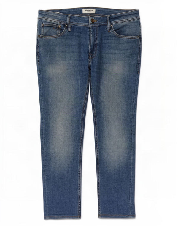 Blugi slim tăiați Jack & Jones pentru bărbați W34 L26 bumbac albastru