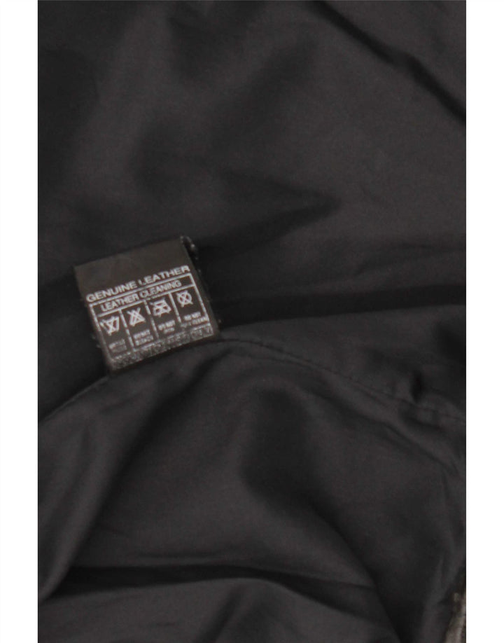 Jachetă Bomber din piele vintage pentru bărbați UK 36 Small Black