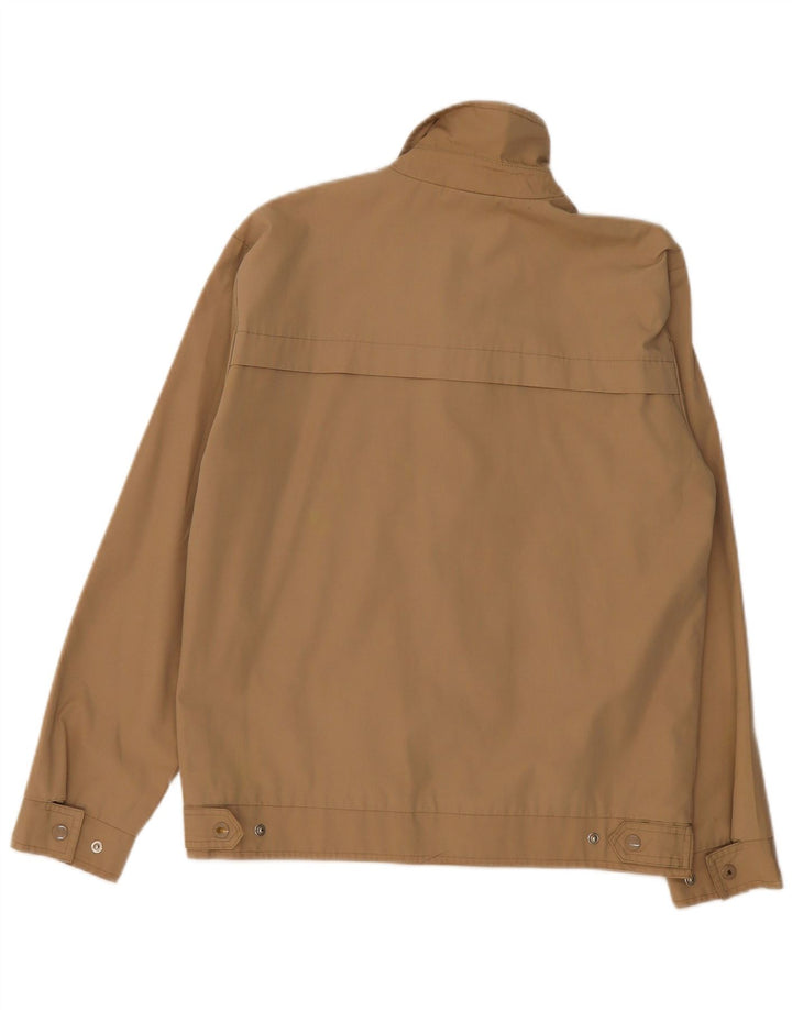 VINTAGE Mens Bomber Jacket EU 38 Medium Beige Polyester