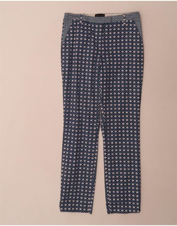 Topshop Pantaloni Chino Slim Fit pentru Damă UK 8 Mici L26 L28 Albastru Geometric