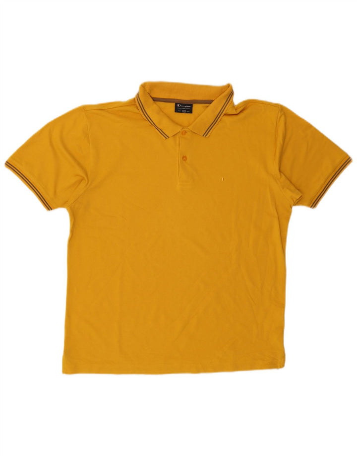 Tricou polo Champion pentru bărbați din bumbac galben mediu
