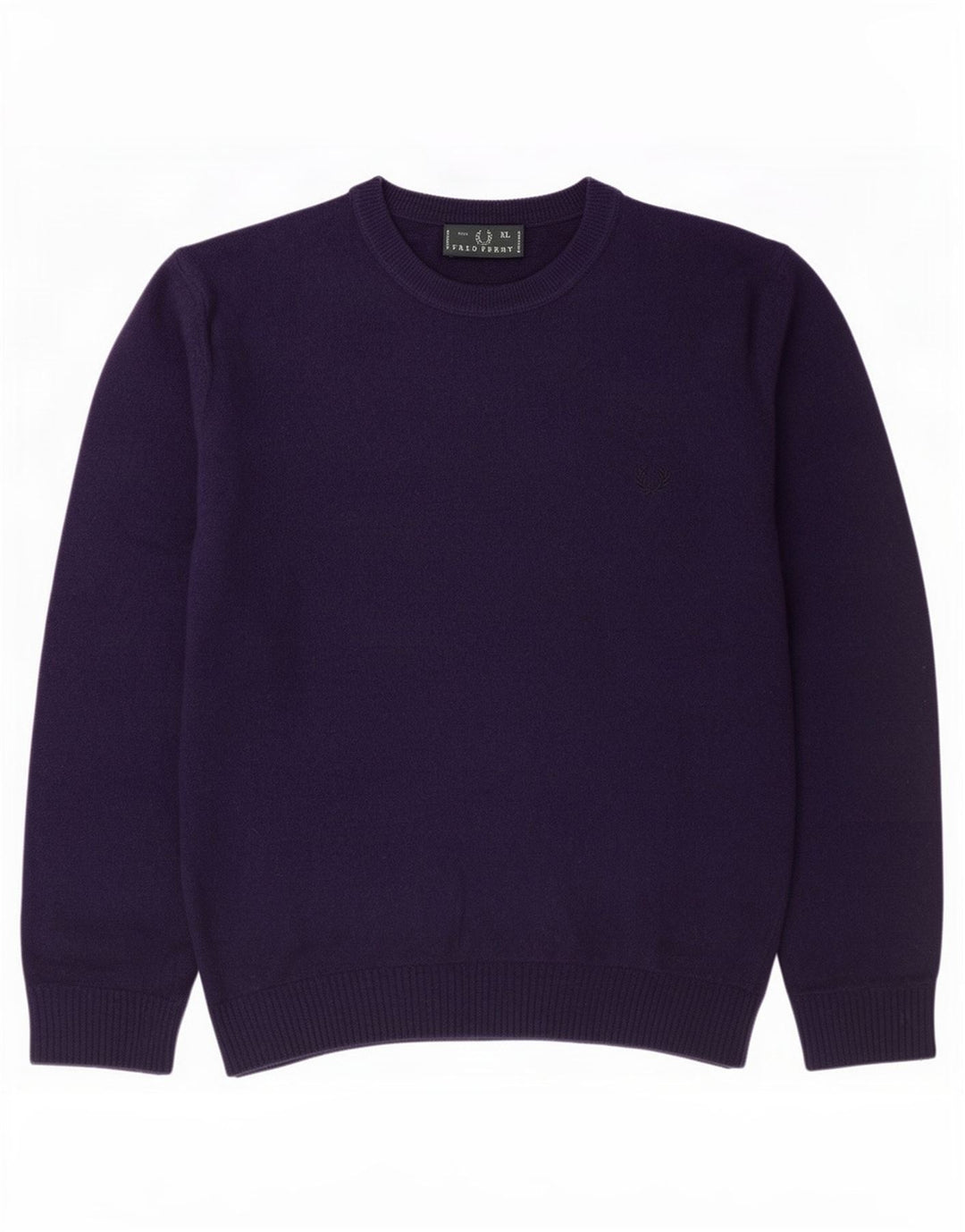 Pulover pentru bărbați Fred Perry, cu gât crew, XL, mov, lână