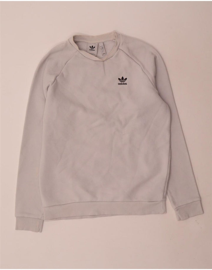 Hanorac pentru bărbați ADIDAS Jumper mic, alb, bumbac