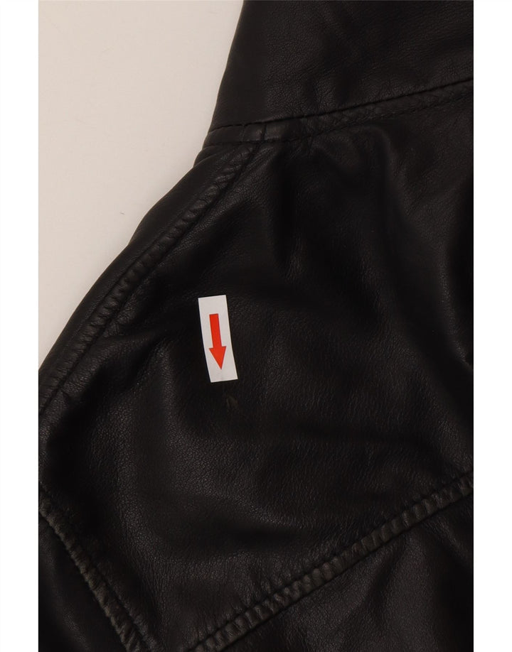 Geacă din piele vintage pentru bărbați IT 50, mare, neagră