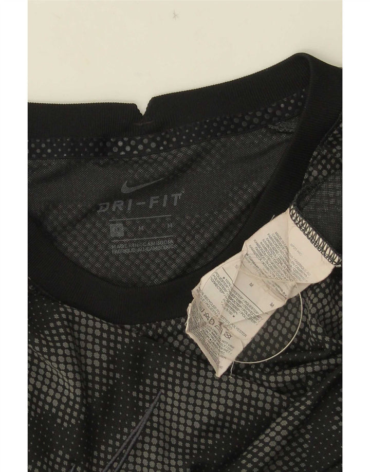 Tricou Nike pentru bărbați Dri Fit Top Mediu Negru Poliester Geometric