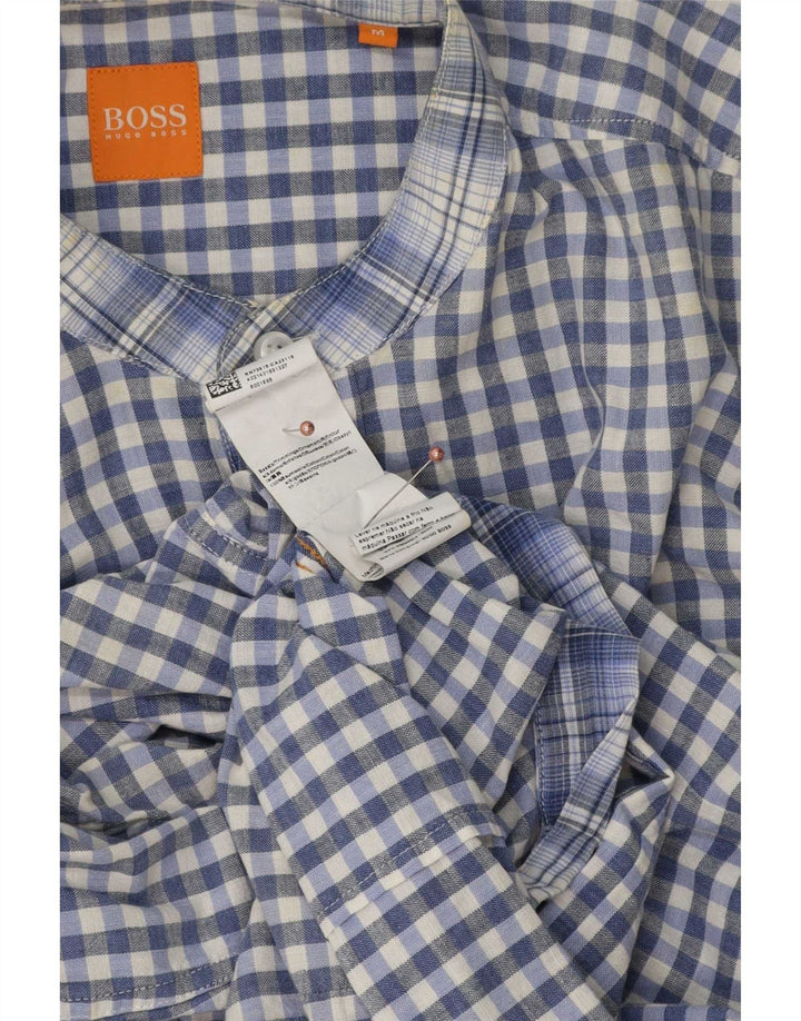 Cămașă pentru bărbați Hugo Boss, din bumbac vichy albastru mediu