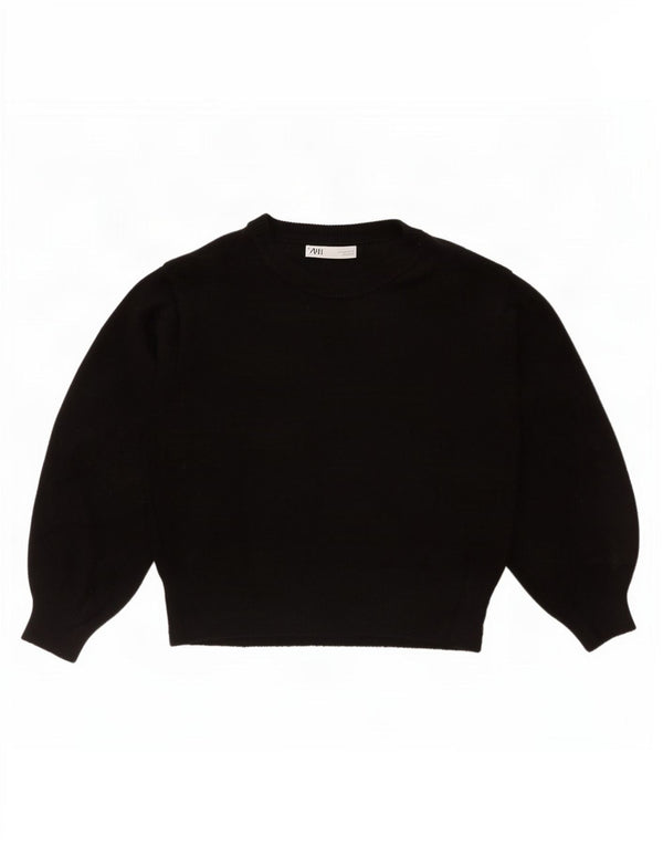 Pulover pentru damă Zara, cu gât turnut, UK 10, mic, negru, acrilic