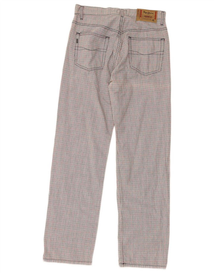 PEPE JEANS Mens Straight Casual Trousers W33 L32 Multicoloured Check