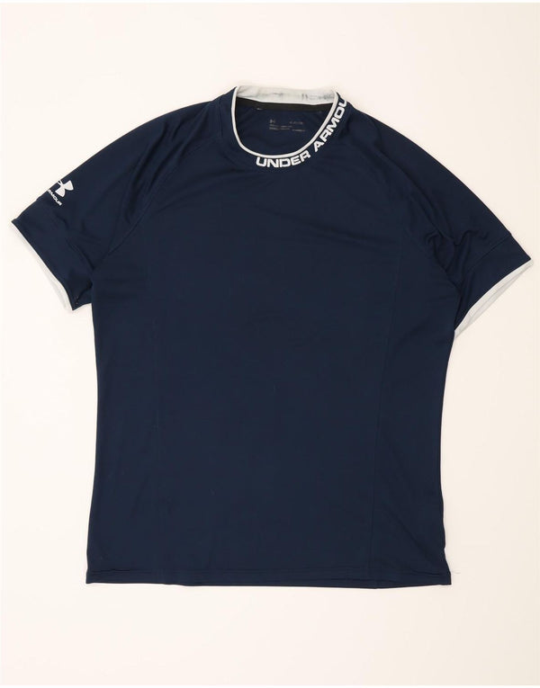 Tricou grafic Under Armour pentru bărbați Heat Gear Top XL poliester bleumarin
