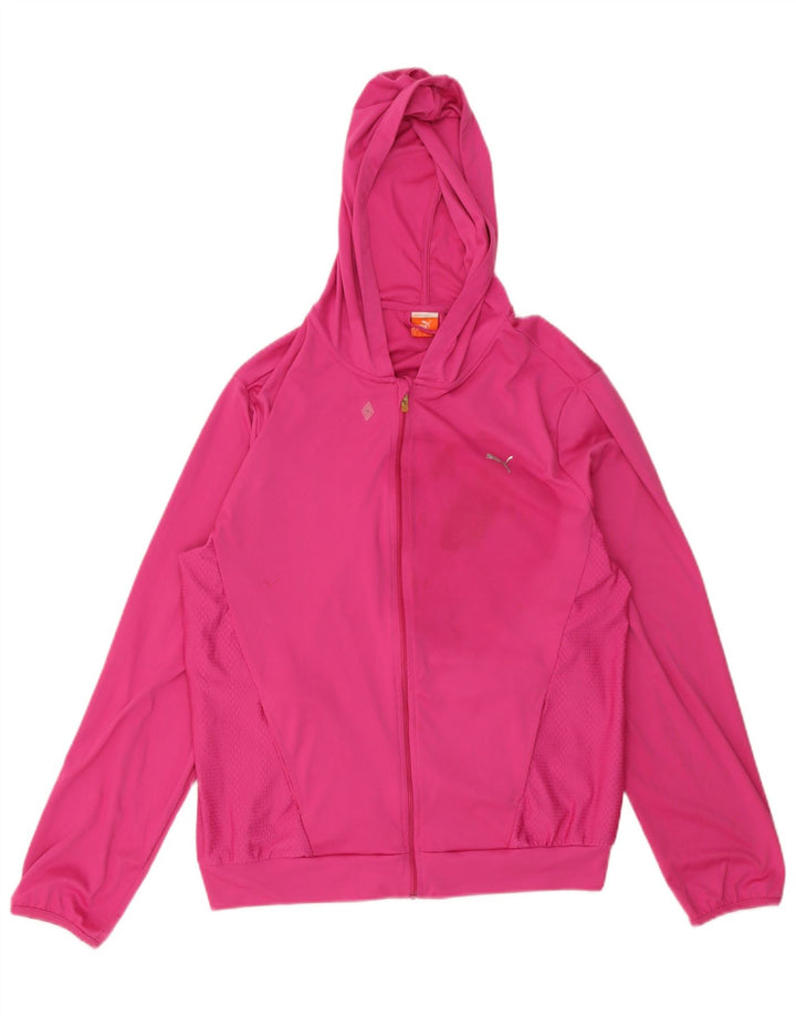 Pulover Puma pentru femei, cu fermoar, UK 16, poliester roz mare