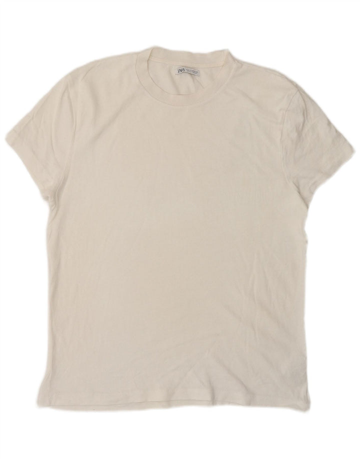 Tricou pentru bărbați Zara Top Mediu Alb Bumbac