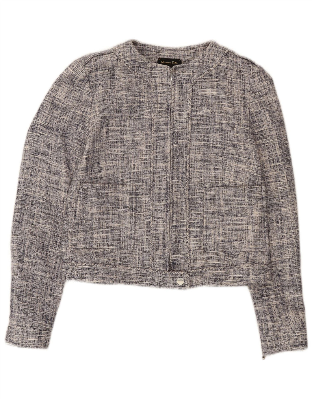 Massimo Dutti Jachetă Blazer cu fermoar complet pentru femei EU 36 XS Bumbac bleumarin