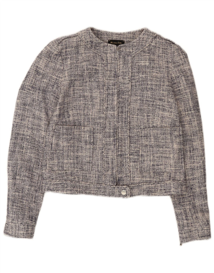 Massimo Dutti Jachetă Blazer cu fermoar complet pentru femei EU 36 XS Bumbac bleumarin