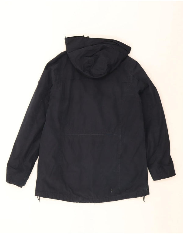 Crew Clothing Jachetă de vânt cu glugă pentru femei UK 14 Mare bleumarin