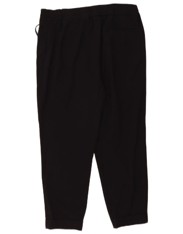 Marks & Spencer Womens Tapered Casual Trousers UK 16 Large W36 L27 Black