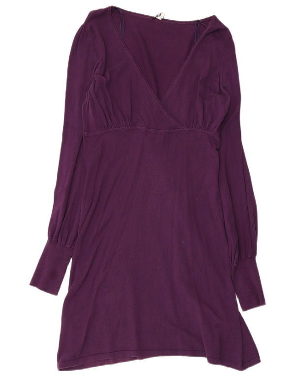 Rochie Oasis cu mânecă lungă pentru femei, UK 14, bumbac violet mediu