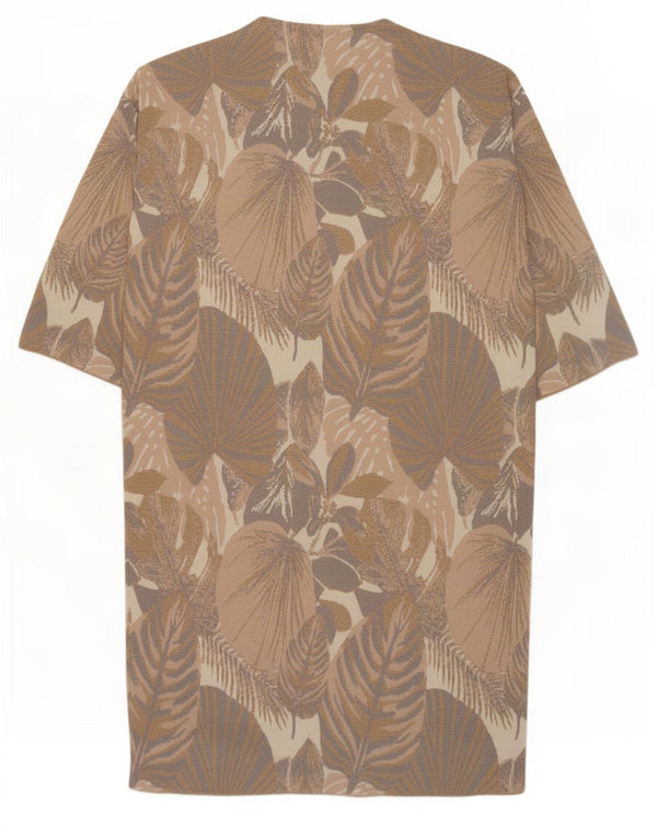 Rochie de cort pentru femei supradimensionată, cu mâneci 3/4, UK 10, Bej, florală