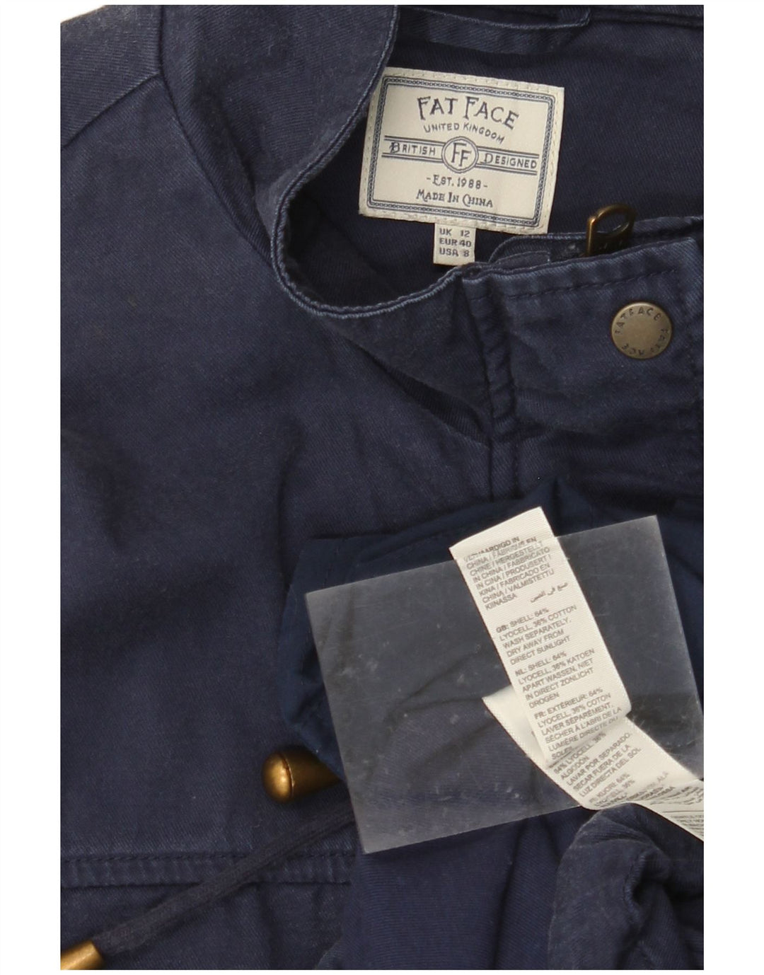 Jachetă militară pentru femei FAT FACE UK 12 Medium bleumarin Lyocell