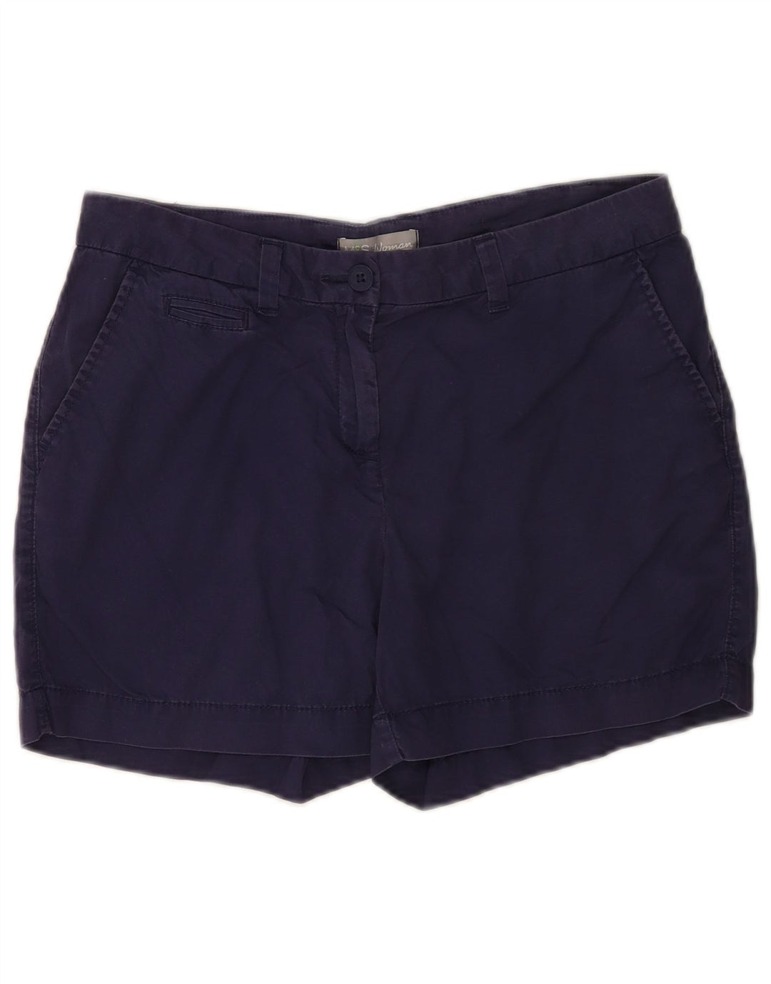 MARKS & SPENCER Pantaloni scurti chino pentru femei UK 12 Medium W30 Bumbac bleumarin