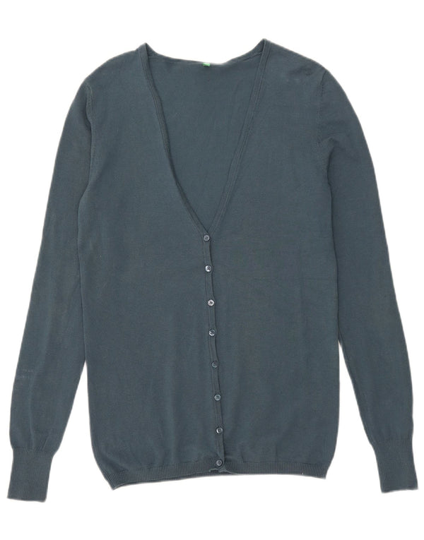 Pulover cardigan pentru femei Benetton UK 14, mare, albastru, bumbac
