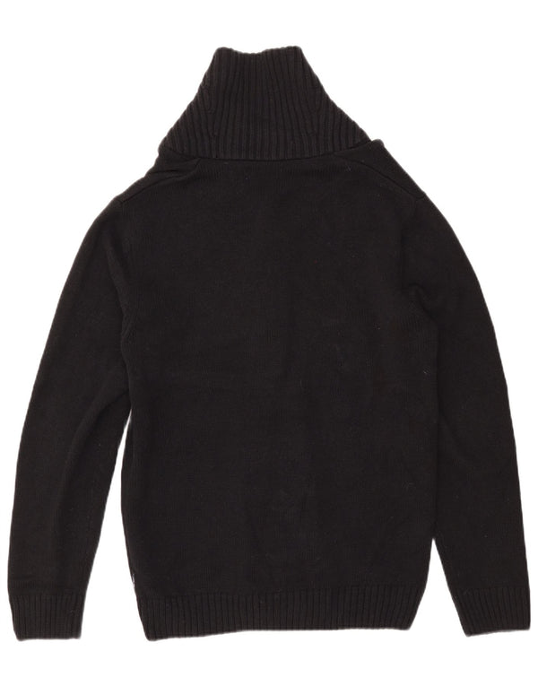 Pulover cardigan pentru bărbați CHAPS, mic, negru, din bumbac Fair Isle