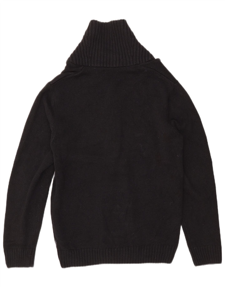 Pulover cardigan pentru bărbați CHAPS, mic, negru, din bumbac Fair Isle