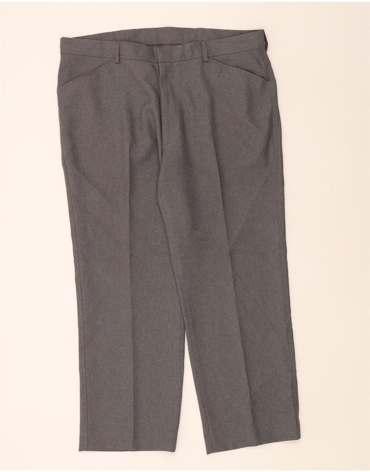 FARAH Mens Straight Casual Trousers W38 L29 Grey Polyester