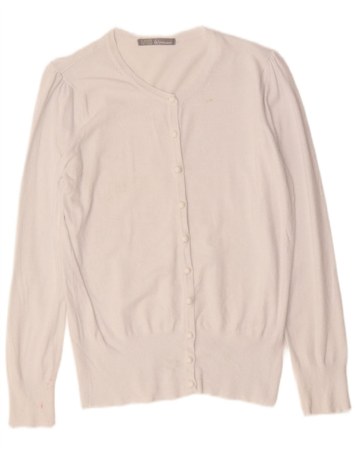 Pulover cardigan pentru femei Marks & Spencer UK 12 Medium White Viscose