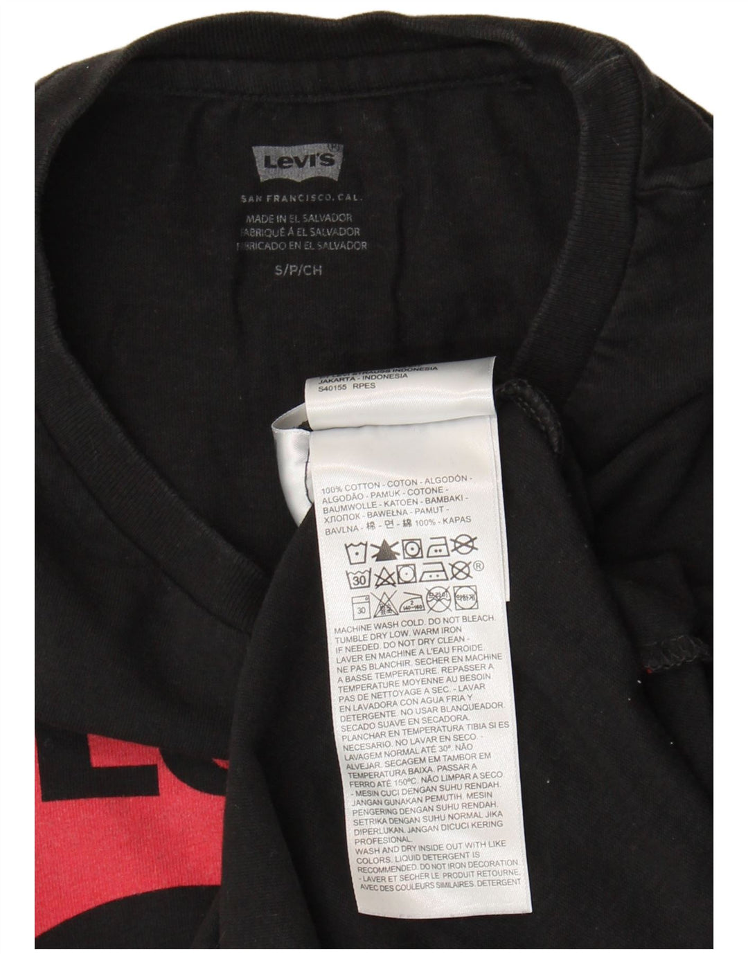 Tricou grafic Levi's pentru femei Top UK 10 Small Black Bumbac