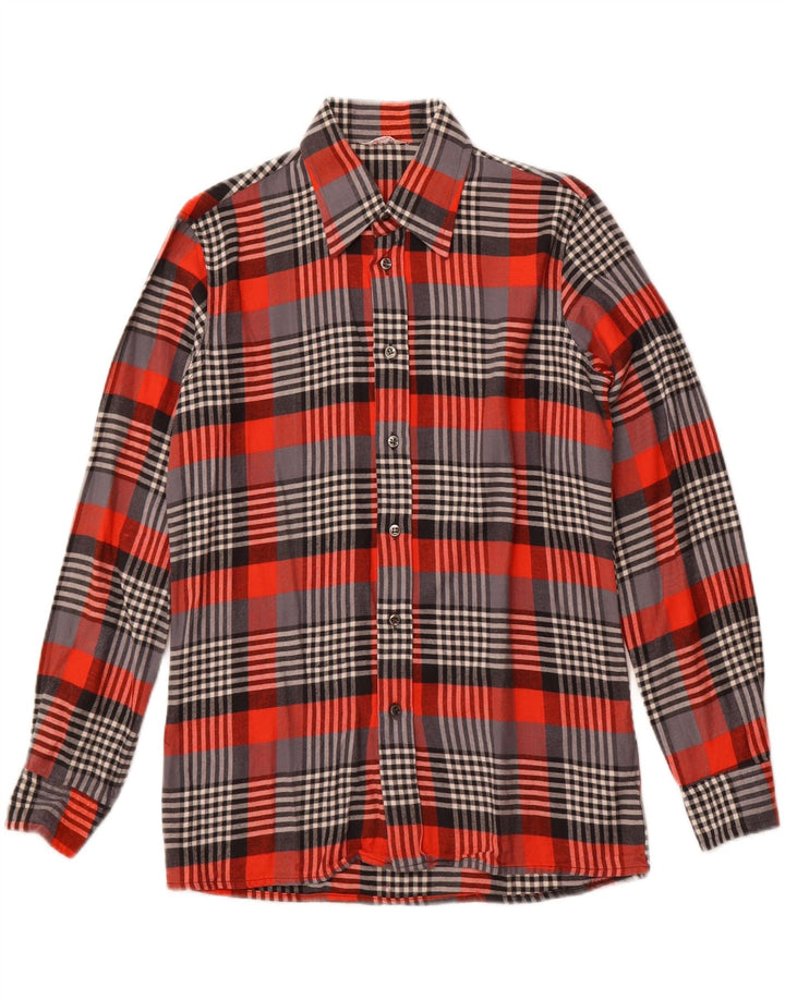 Cămașă de flanel pentru bărbați VINTAGE Mărimea 15 3/4 40 Medium Red Check