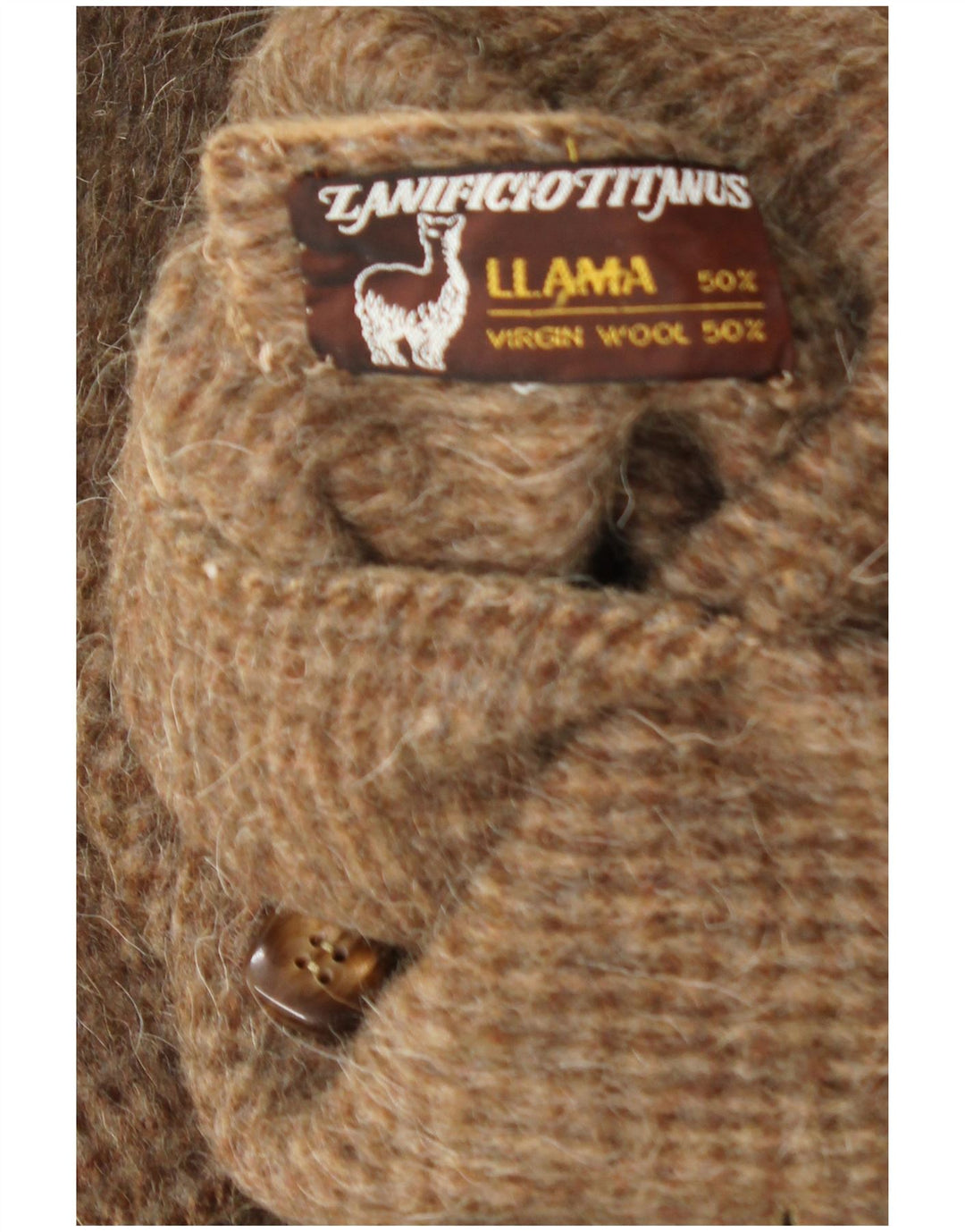 Palton reversibil vintage pentru femei IT 46 Lână virgină maro mare