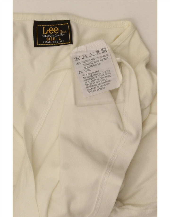 Crop Top pentru femei Lee cu mânecă lungă UK 14, mare, alb, bumbac