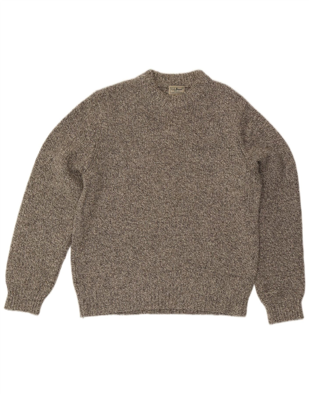 L.L.BEAN Pulover pentru bărbați cu gât crew din lână, gri mediu