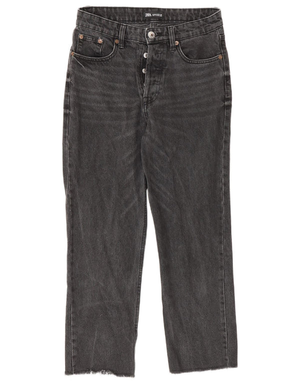 Zara Womens Straight Jeans EU 38 Small W28 L25 Grey Cotton