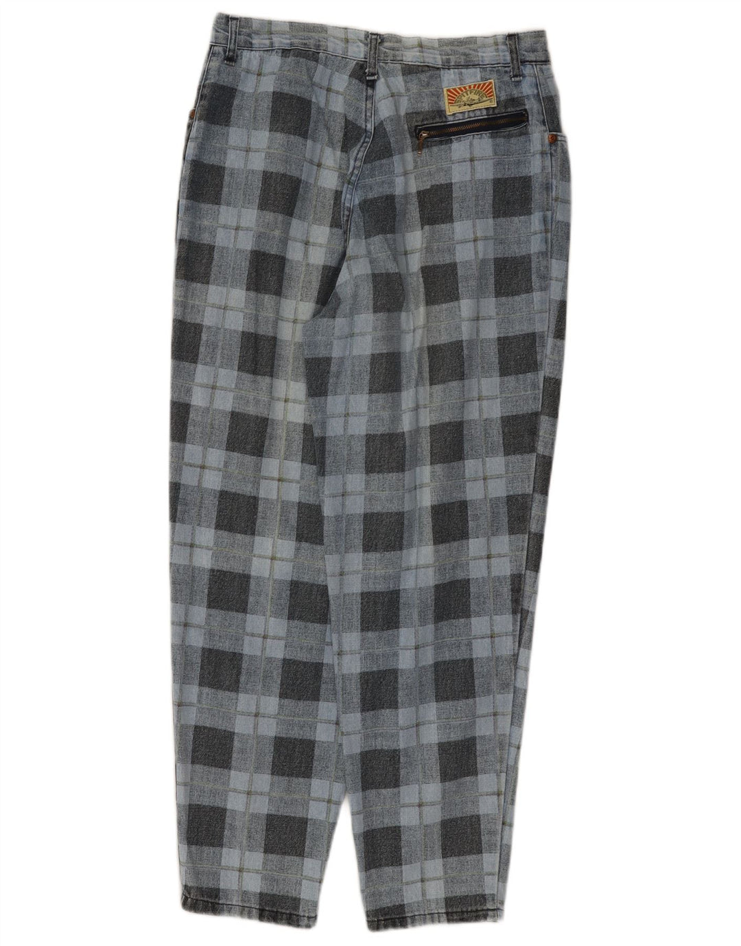 Blugi conici pentru femei SPITFIRE L34 L27 Bumbac cu check albastru