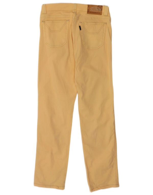 Pantaloni casual drepti pentru femei Jeckerson W31 L30 bumbac galben