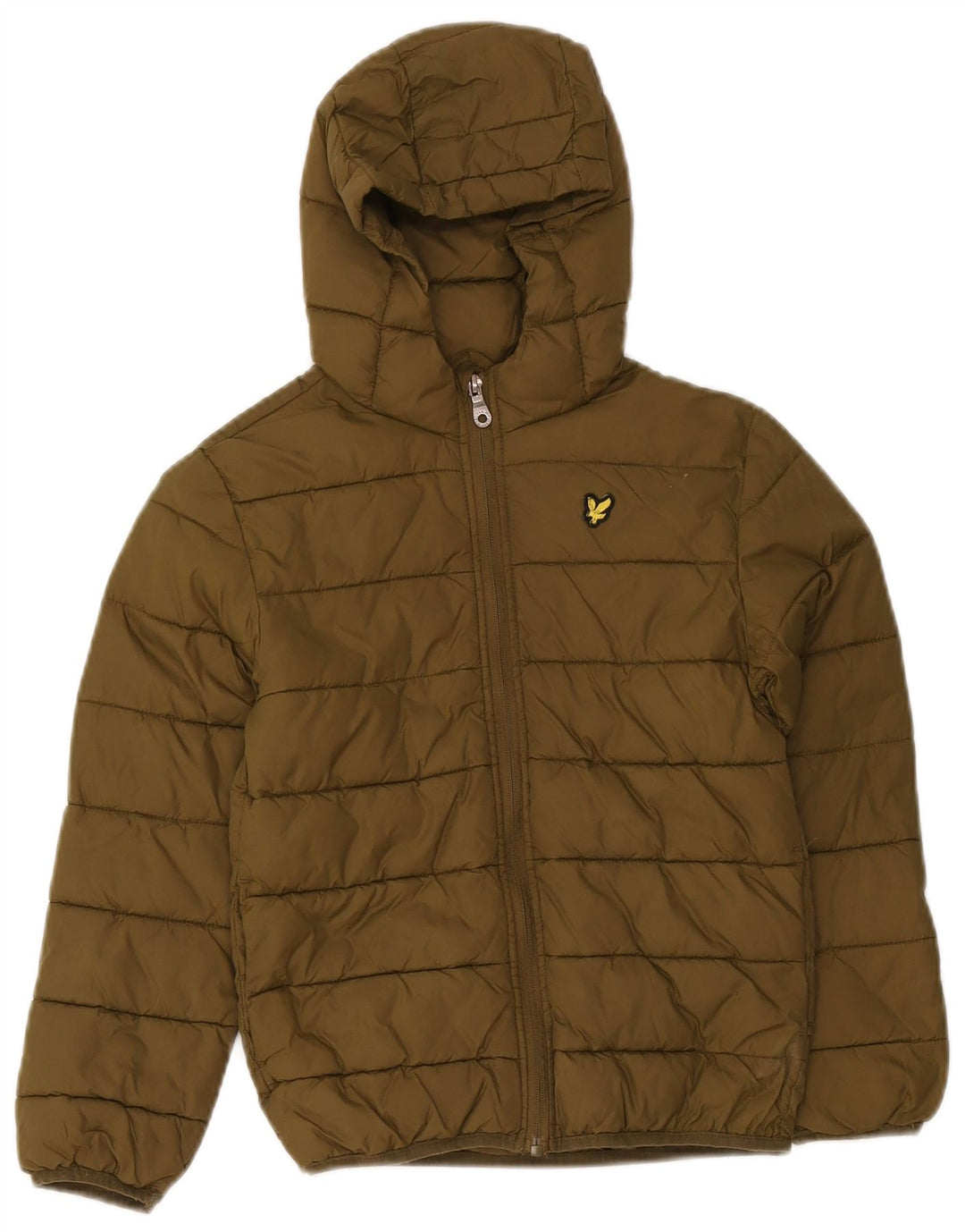 Jachetă căptușită cu glugă Lyle & Scott pentru băieți 7-8 ani Kaki Poliamidă
