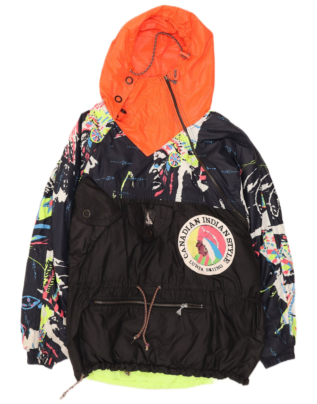 Jachetă de ploaie cu pulover supradimensionat pentru femei Luhta UK 18 XL, negru, bloc de culoare