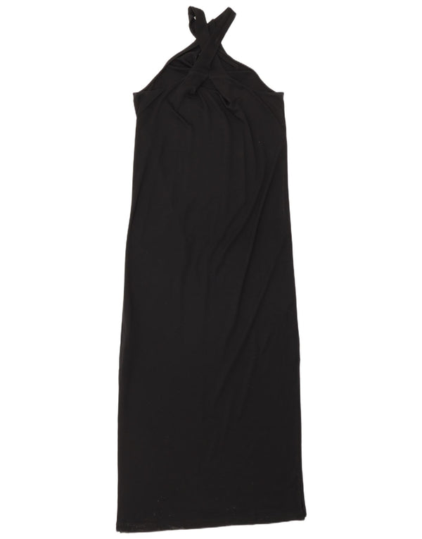 Massimo Dutti rochie maxi fără mâneci pentru femei UK 10 mic negru Lyocell