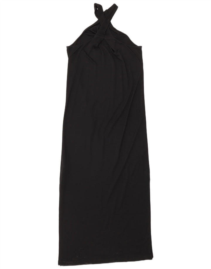 Massimo Dutti rochie maxi fără mâneci pentru femei UK 10 mic negru Lyocell