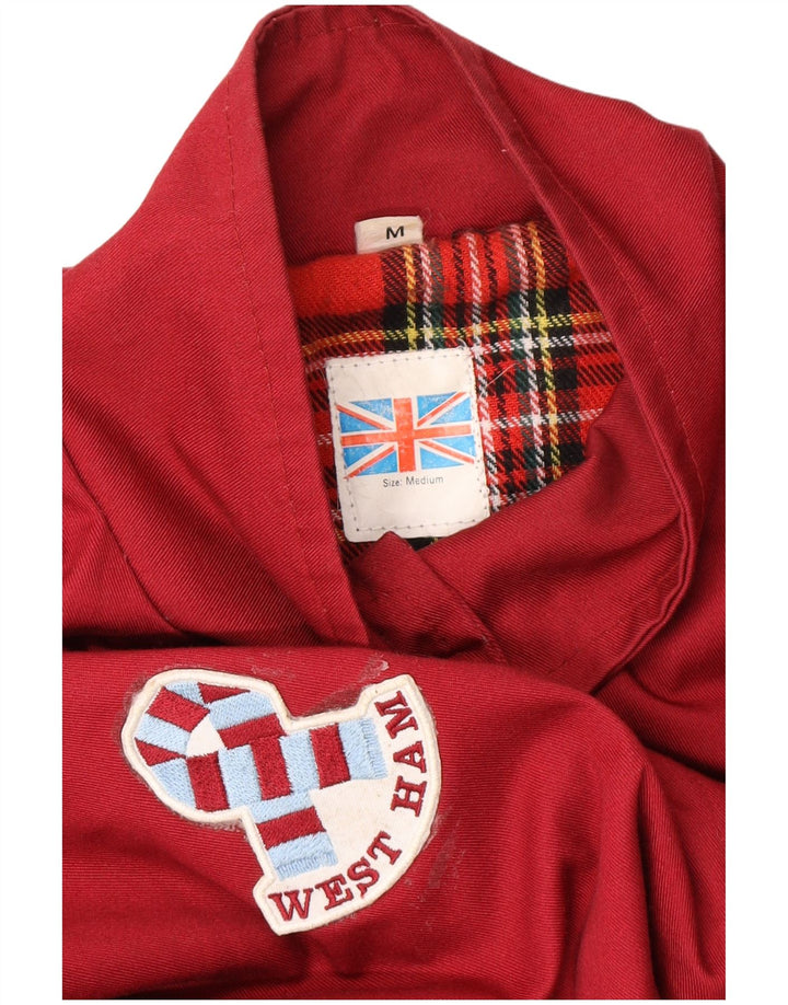 WEST HAM Mens Graphic Bomber Jacket UK 38 Medium Red