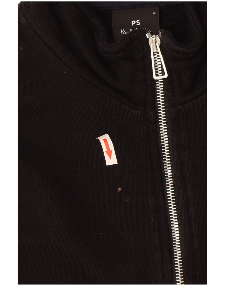 Pulover pentru bărbați Paul Smith, cu fermoar, cu gât, bumbac mediu negru