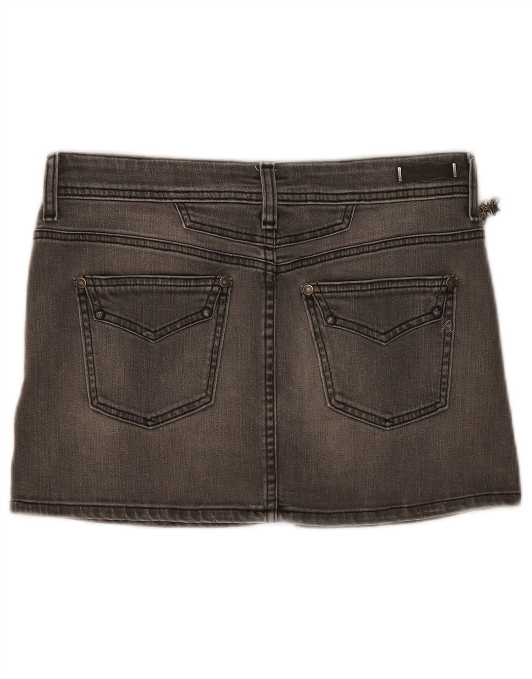 Fusta mini denim pentru femei Replay W28 bumbac gri mediu
