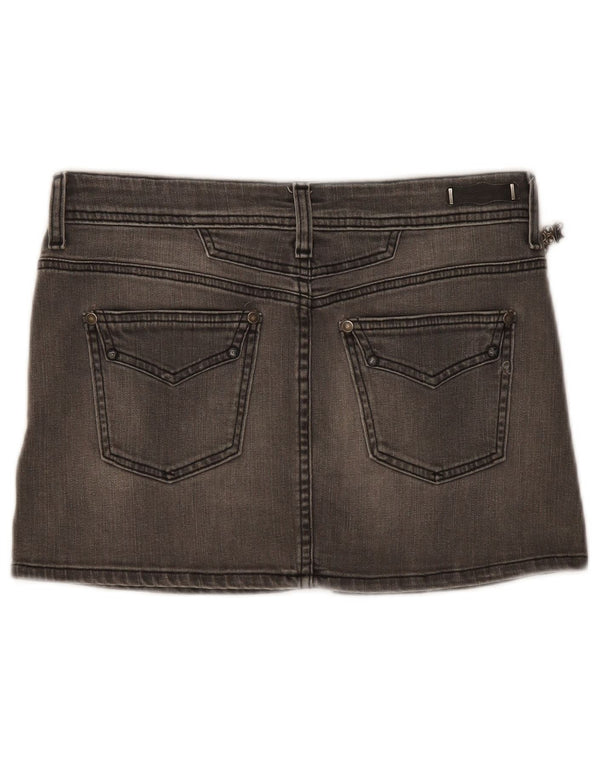 Fusta mini denim pentru femei Replay W28 bumbac gri mediu
