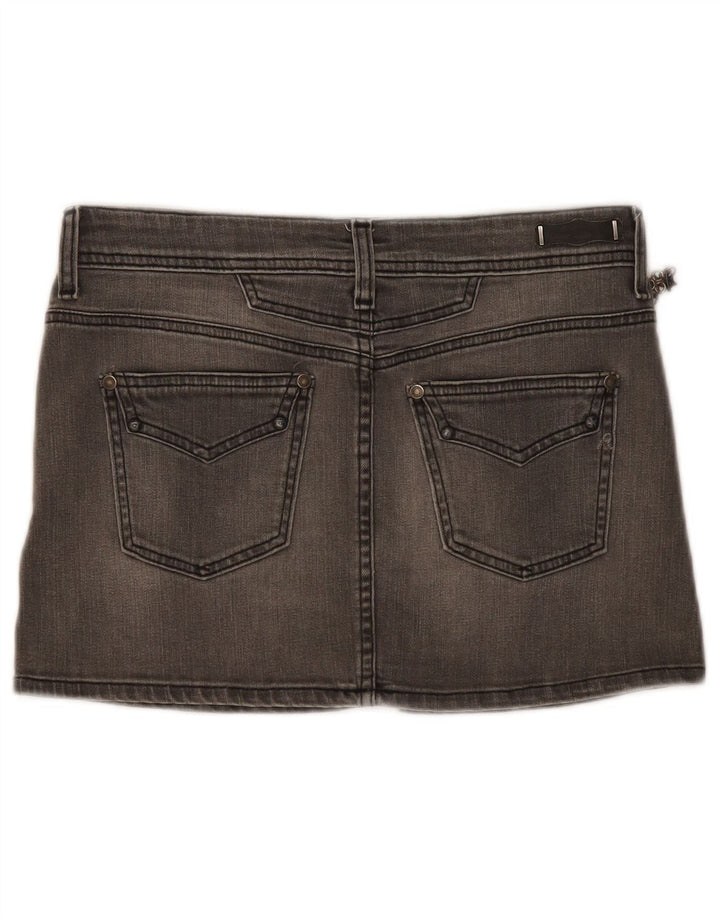 Fusta mini denim pentru femei Replay W28 bumbac gri mediu