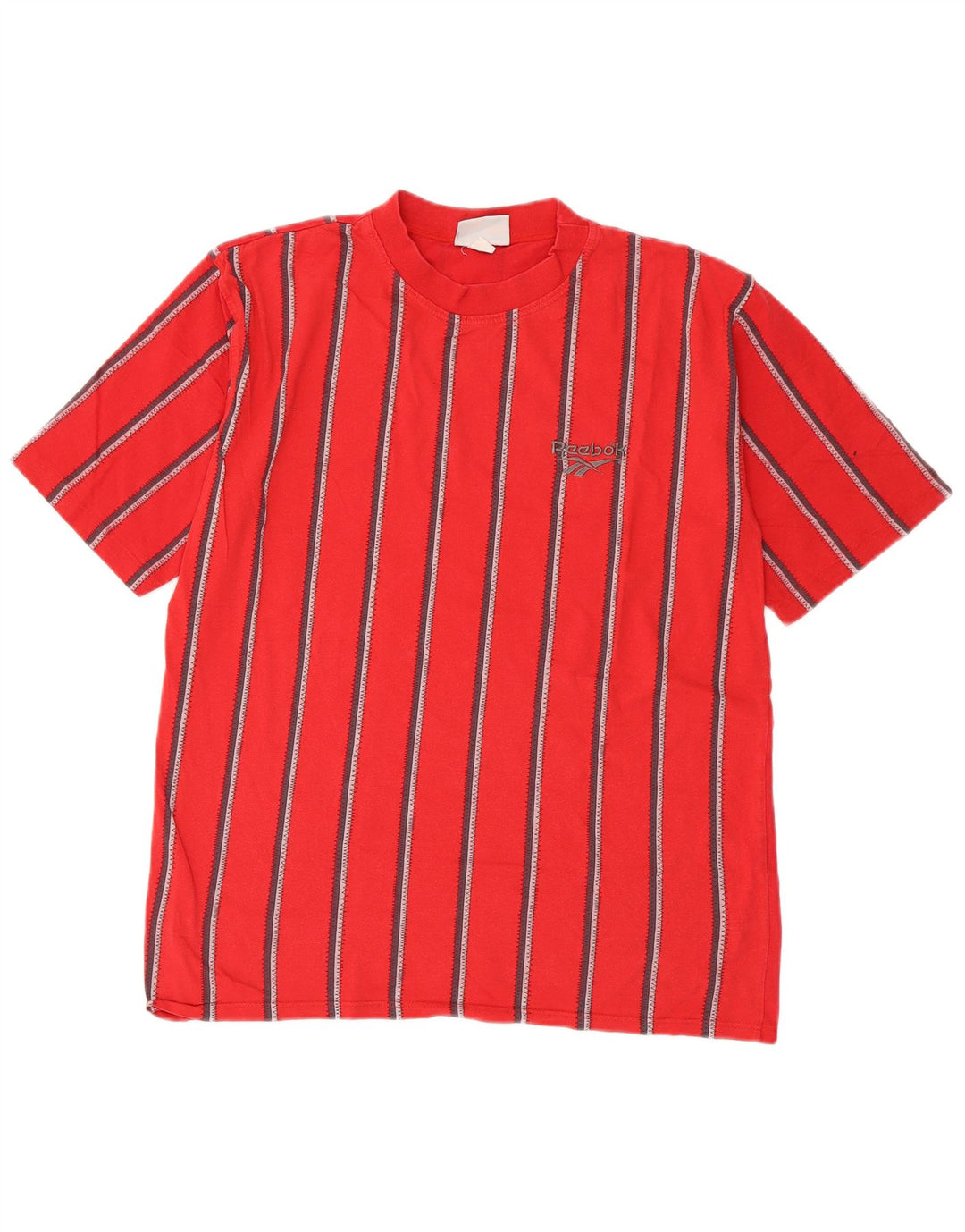 Tricou pentru bărbați Reebok Top din bumbac cu dungi roșii medii