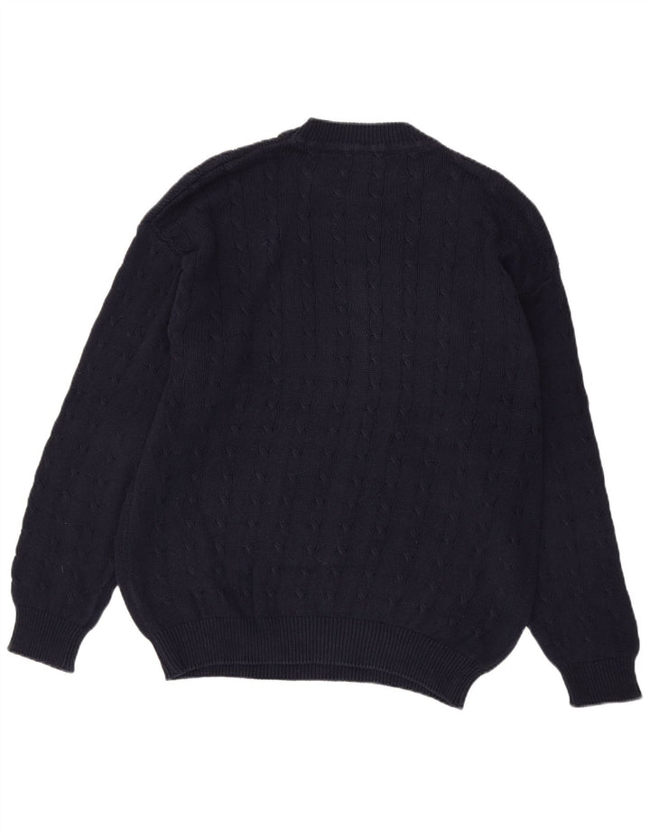 Pulover Benetton pentru bărbați, cu gât crew, bumbac mare, albastru